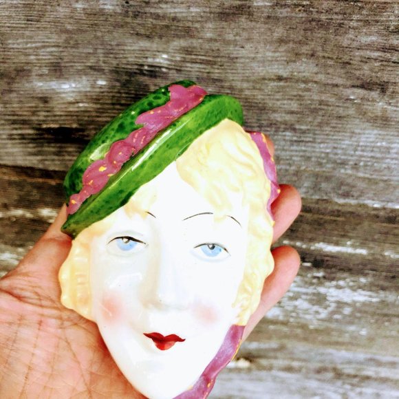 Antique Art Deco Lady Face Wall Hanging 1930’s - Picture 10 of 10